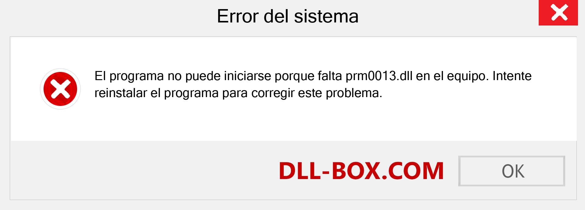 ¿Falta el archivo prm0013.dll ?. Descargar para Windows 7, 8, 10 - Corregir prm0013 dll Missing Error en Windows, fotos, imágenes